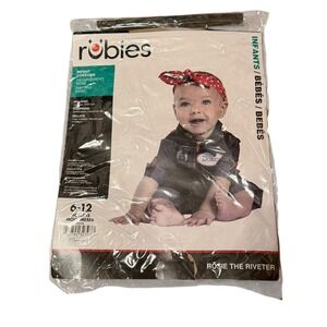 Rosie the Riveter Costume Infants Baby 6-12 Mo. Halloween Jumpsuit NO BANDANNA